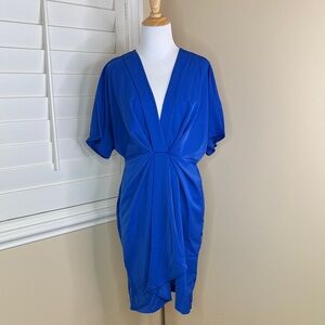 💙 Elegant Blue V-Neck Dress